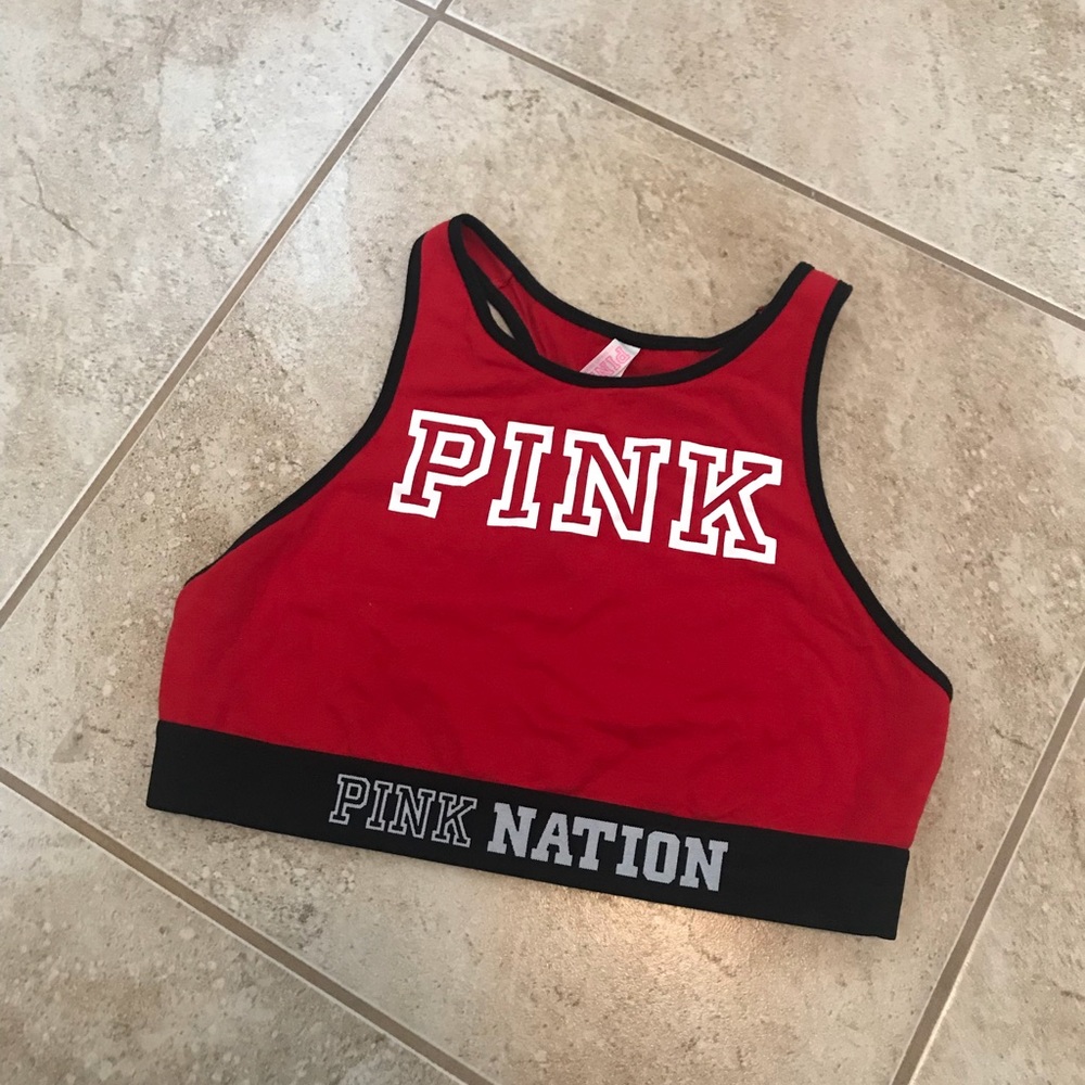 Pink Nation red crop/sports bra